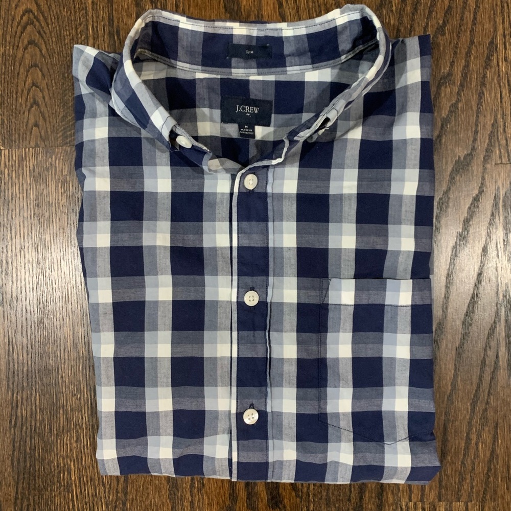 J. Crew Men’s Slim Checkered Button-up Shirt (M)